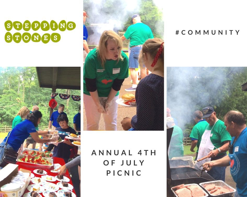 Stepping Stones annual 4th of July picnic volunteer picture collage