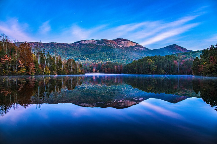 the Rock State Park and Pinnacle Lake at sunrise