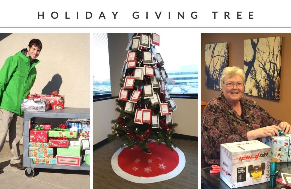 NECCO giving tree picture collage